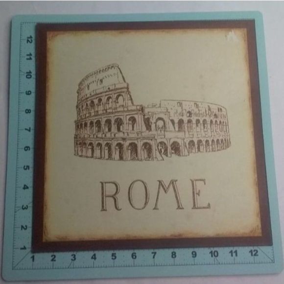 Rome London Metal Sign Art Home Decor 13" Set of 3 - Picture 3 of 7